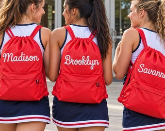 Personalised Drawstring Backpack, Custom Waterproof Nylon Backpack, Custom Name Ballet Bag, Gym & Sports Bag, Team Gifts, Christmas Gifts