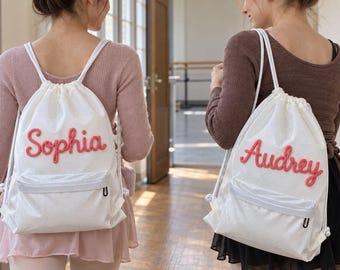 Personalised Drawstring Backpack, Waterproof Nylon Backpack, Custom Name Ballet Bag, Custom Gym & Sports Bag, Team Gifts, Christmas Gifts