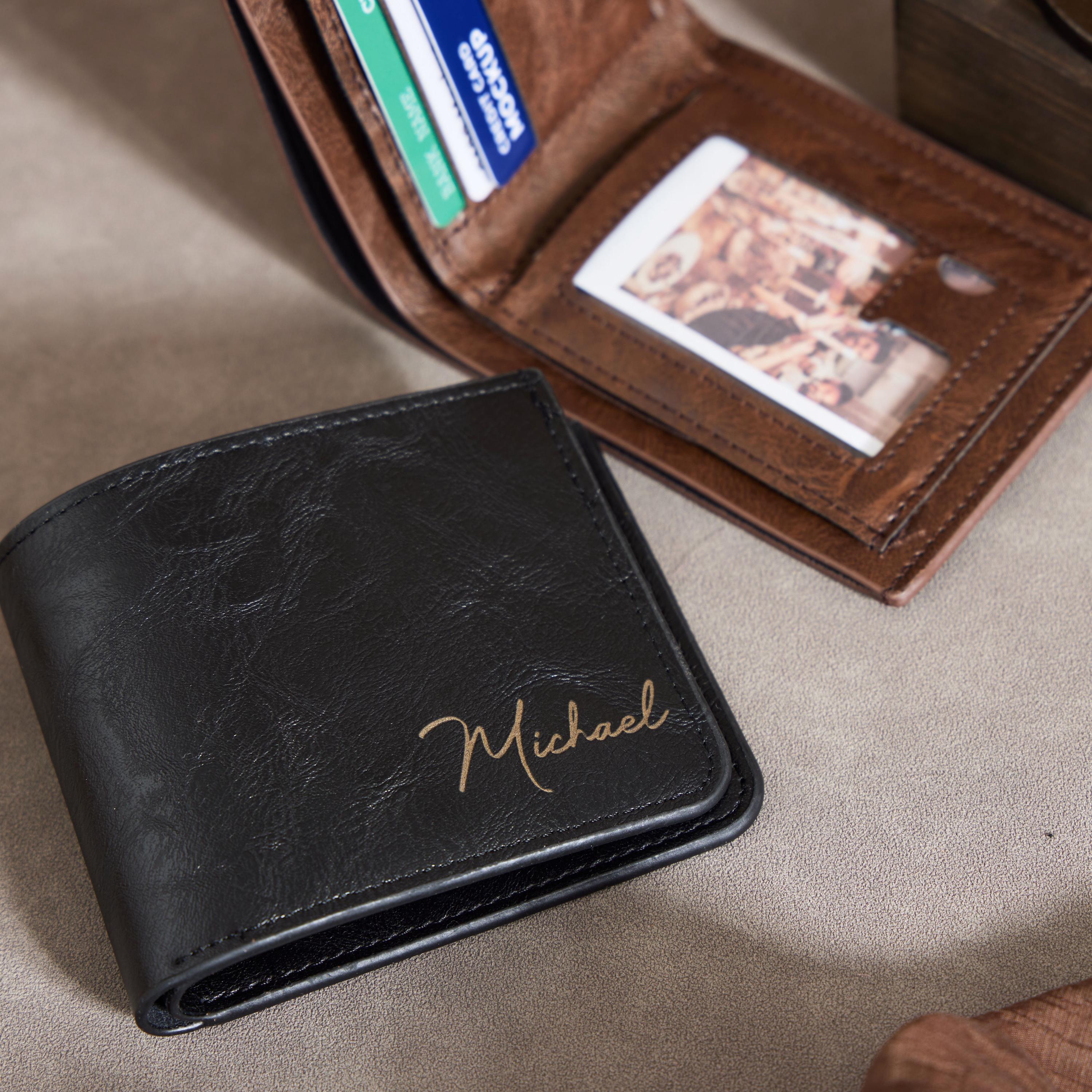 Porte-monnaie Homme En Cuir Luxe Bi-colors Cognac Et Noir - Fait Main En France - Neuf