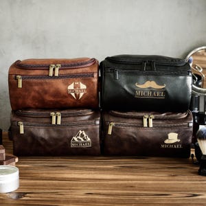 Trousse de toilette en cuir pour homme d'honneur, trousse de toilette personnalisée pour garçons d'honneur, accessoire en cuir pour homme, trousse de toilette de voyage personnalisée, cadeau pour garçons d'honneur