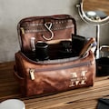 Personalized Men&#39;s Leather Toiletry Bag, Groomsmen Dopp Kit, Custom Travel Toiletry Bag, Men&#39;s Leather Accessory, Gift for Groomsmen