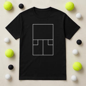 Minimalist Squash Court T-Shirt - Modern Sports Graphic Tee for Squash Lovers