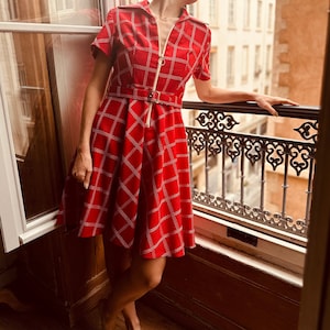 70s red dress