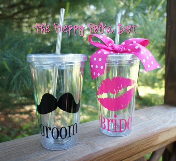 Kiss & Mustache 16oz Tumbler Cups With Lid and Straw 