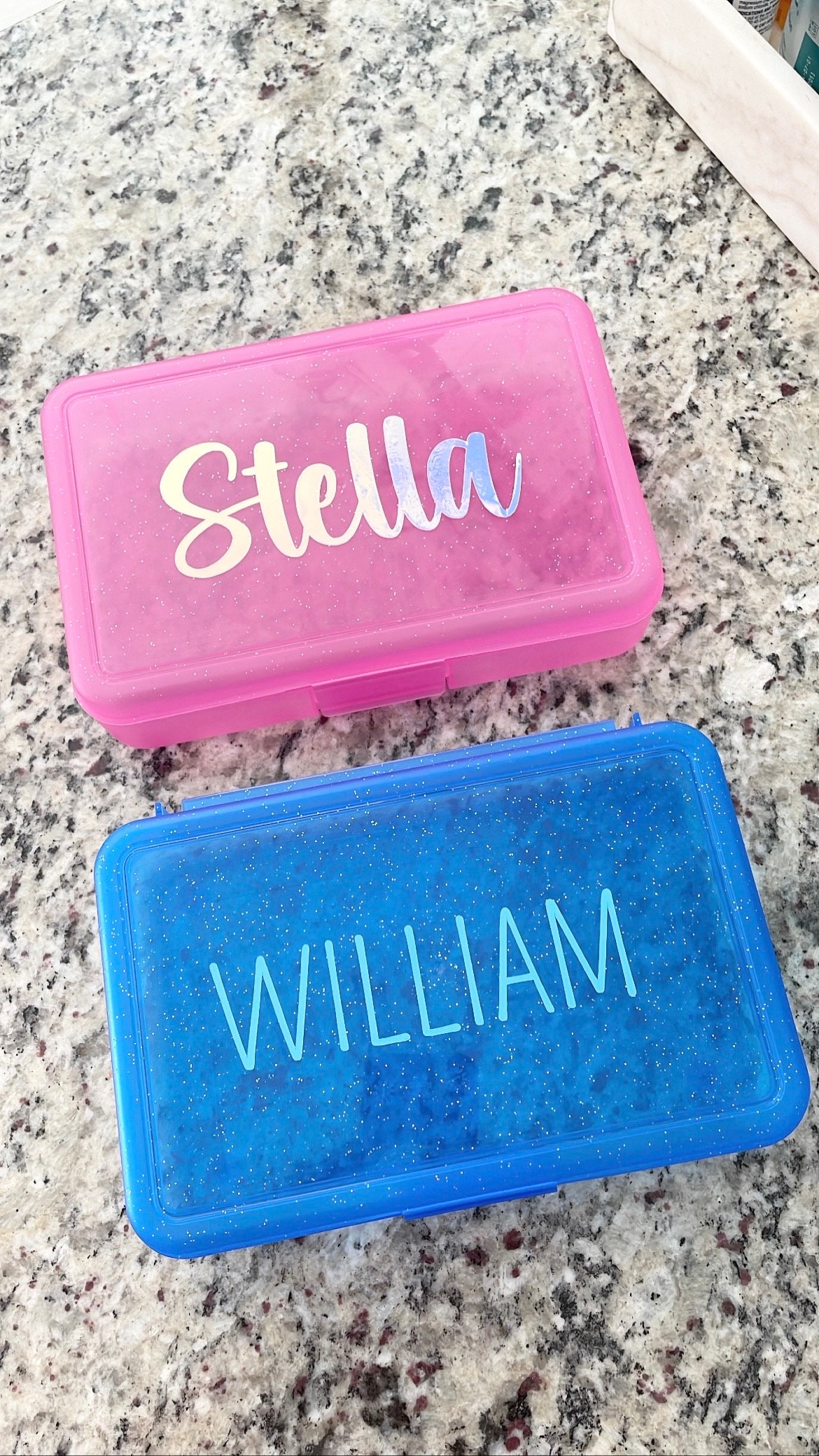 Personalized Sparkle Art Pencil Supply Box