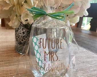 Future Mrs Personalized Stemless Wine Glass