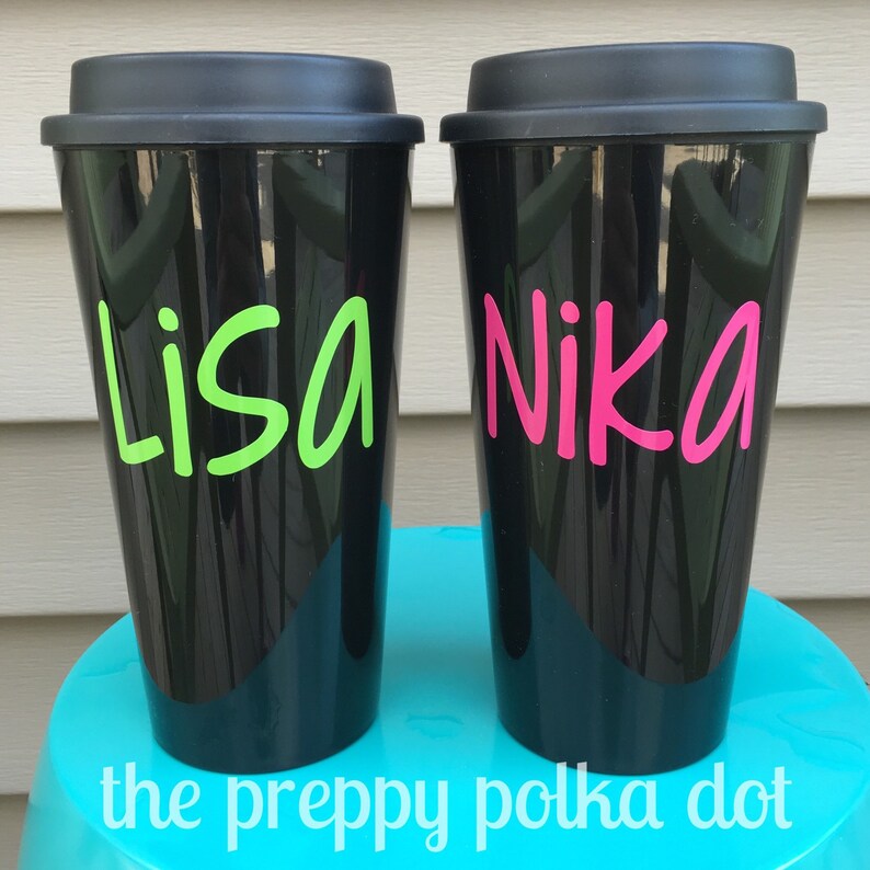 Personalized Monogram 16oz Travel Coffee Mug Etsy