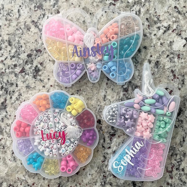 Personalized Bead Kit // Choice of Unicorn, Flower or Butterfly