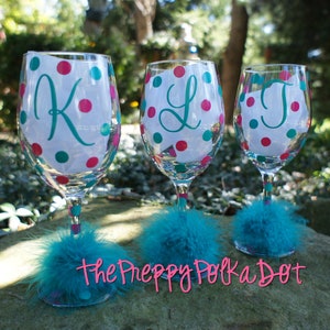 Personalized Initial Wine Glass image 2