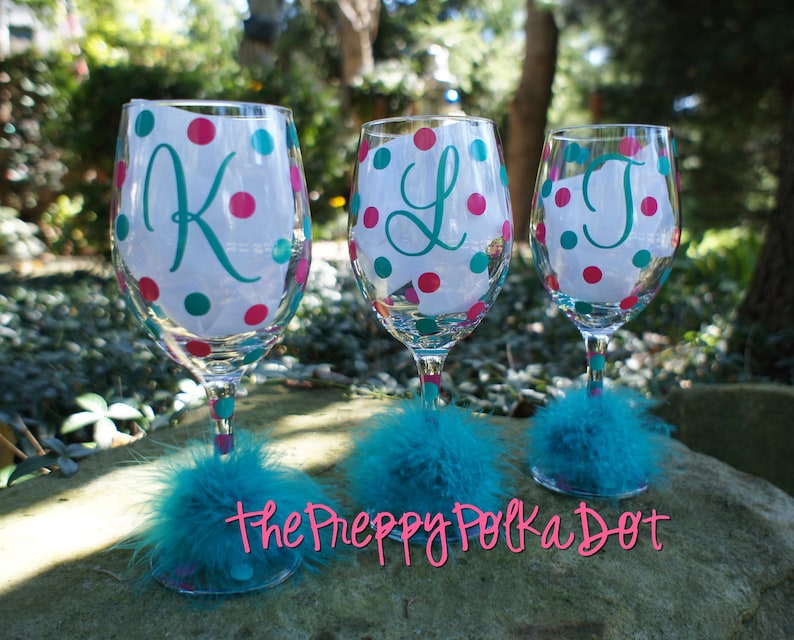 Personalized Initial Wine Glass image 2