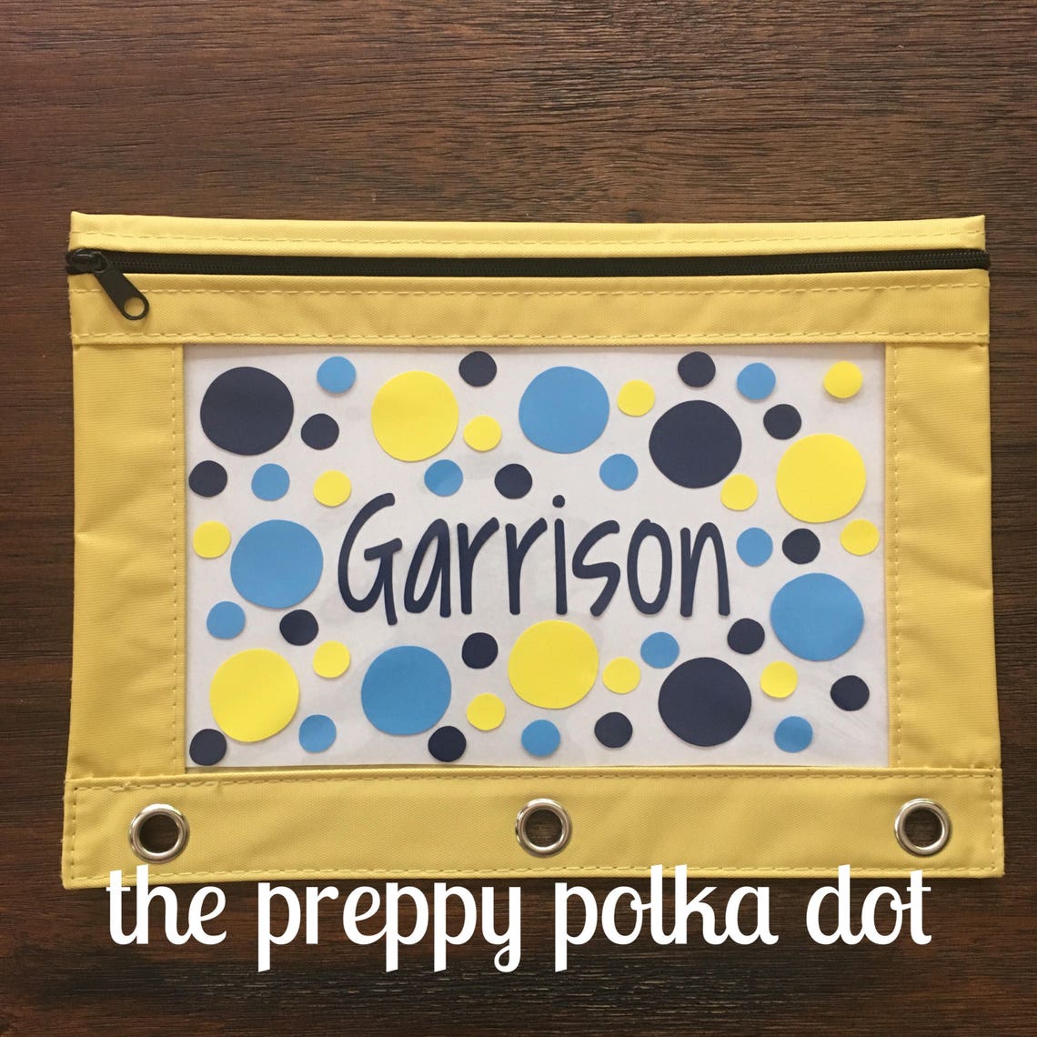 Personalized Monogram Binder Pouch Pencil Bag Etsy