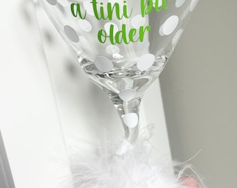 Personalized Polka Dot Martini Glass
