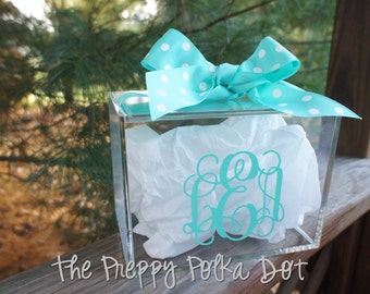 Personalized Monogram Recipe Box - Holds 4"x 6" cards