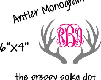 Deer Antler Monogram Decal