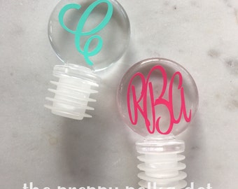 Personalized Monogram - Acrylic Wine Bottle Stopper