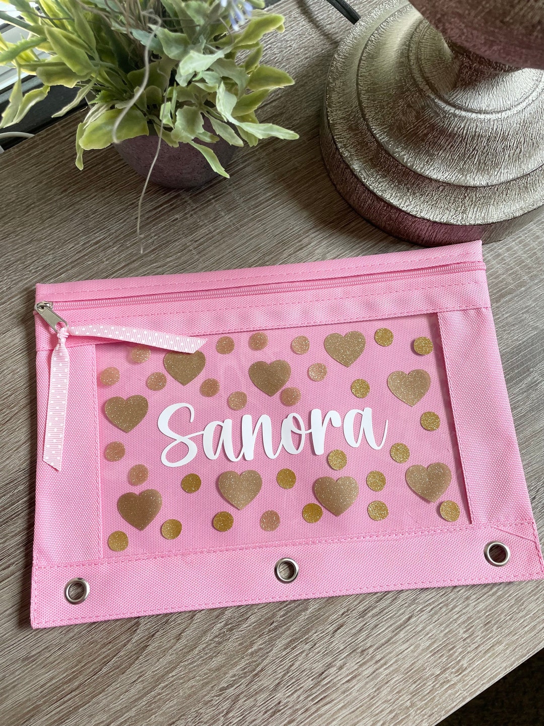 Personalized Monogram Binder Pouch Pencil Bag - Etsy