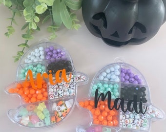 Personalized Halloween Ghost Bead Kit // Perfect for Boo Baskets!