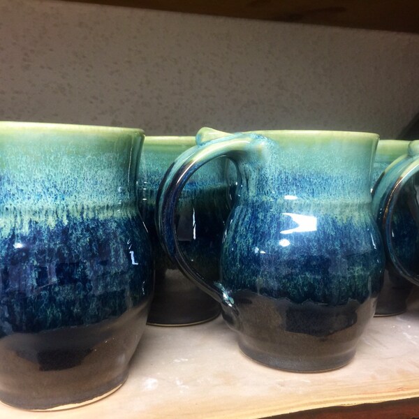 Ship by Dec 15 Coffee mug ceramic, tea cup pottery, glazed in gunmetal gray green, handmade stoneware 4-6 weeks
