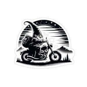 Gnome Motorcycle Sticker, Die-Cut Vinyl Decal, Car Bumper Sticker, Waterproof Laptop Sticker, Cute Garden Gnome Decal, Outdoor Sticker