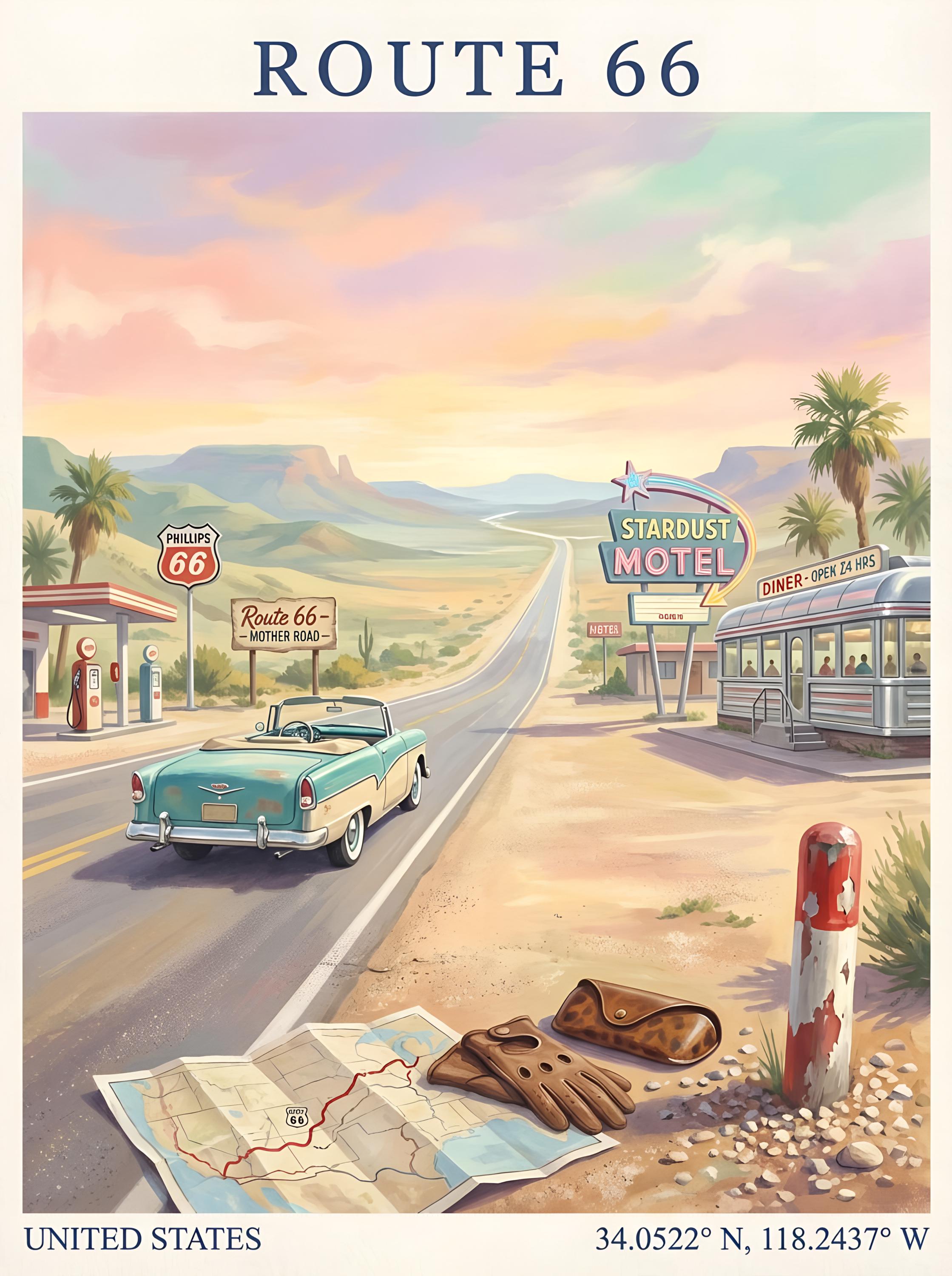 Route 66 Painting - Etsy