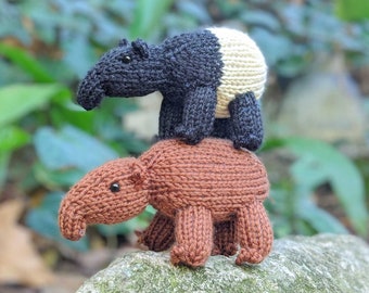 Floyd and Elena Mini Tapirs Toy PDF Knitting Pattern