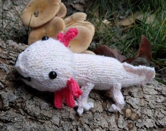 Augie the Axolotl Toy Knitting Pattern PDF
