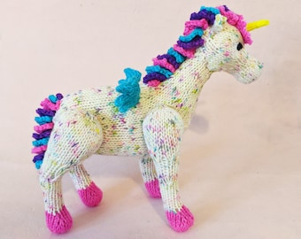 Isadora the Winged Unicorn, Horse, Pegasus Toy Knitting Digital Pattern PDF Download