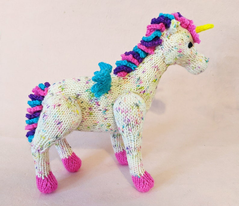 Isadora the Winged Unicorn, Horse, Pegasus Toy Knitting Digital Pattern PDF Download image 1