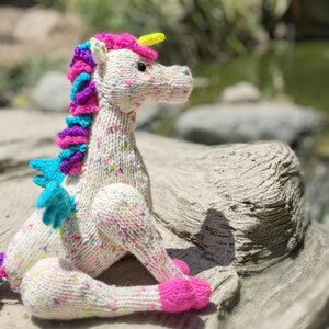 Isadora the Winged Unicorn, Horse, Pegasus Toy Knitting Digital Pattern PDF Download image 3