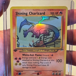 Conjunto básico da primeira edição Charizard brilhante, carta holográfica Pokémon PROXY