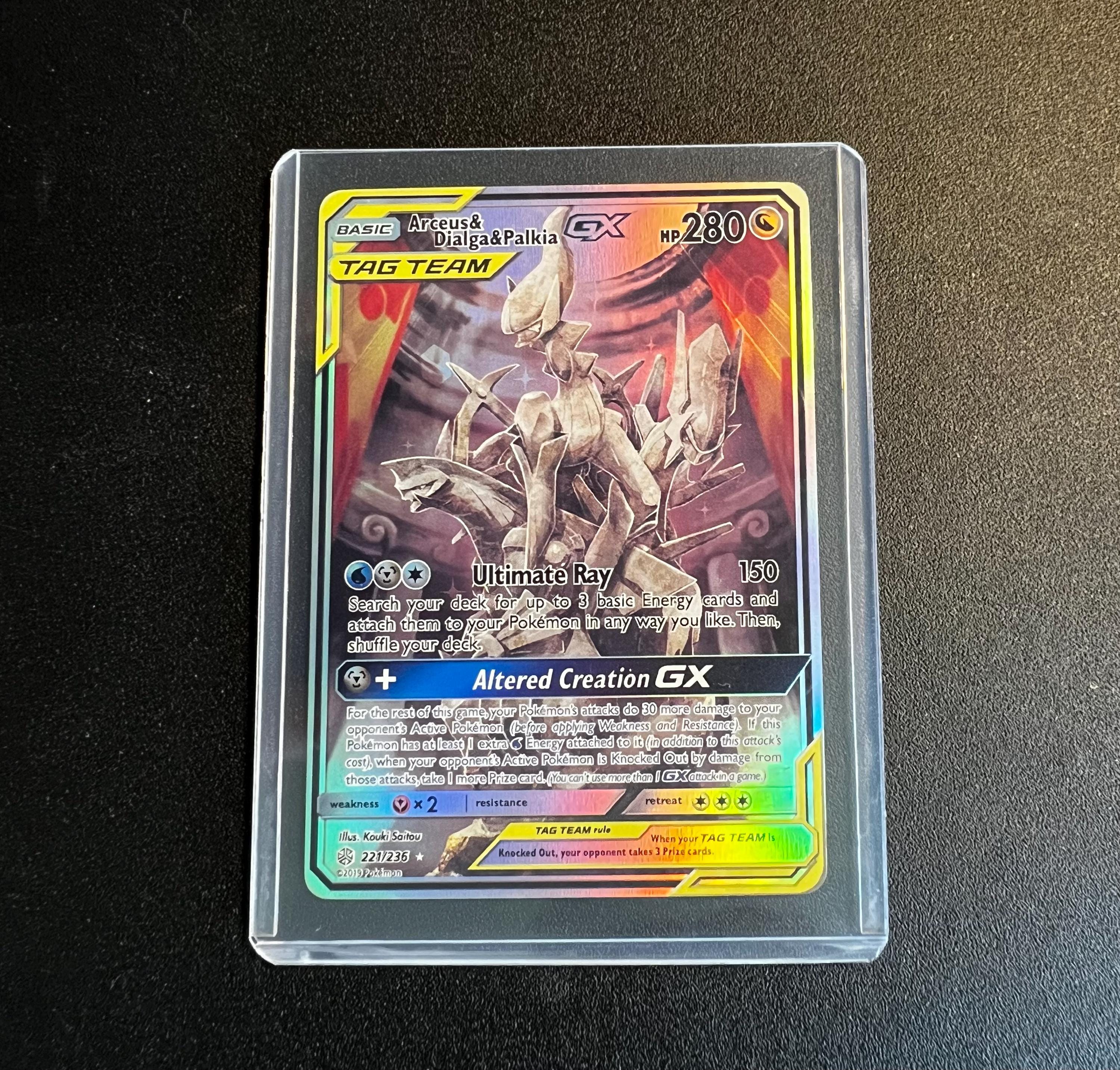 Arceus Dialga Palkia GX Tag Team Cosmic Eclipse Holo PROXY