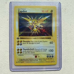 First Edition Base Set Zapdos Holographic Pokémon PROXY Card 