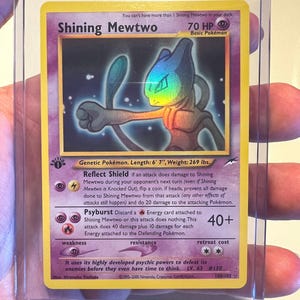 First Edition Base Set Shining Mewtwo Holographic Pokémon PROXY Card