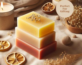 Organic Sandalwood Lemon Soap Bar Handmade Natural Gift Idea for Men Bath Product Luxury Artisan Citrus Wood Essential Oil
