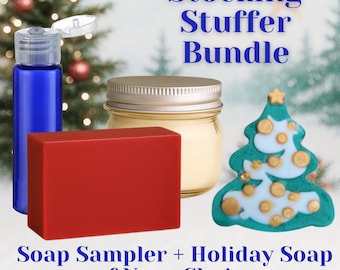 Organic Soap Bundle Holiday Gift Box Set Christmas Skincare Stocking Stuffer Handmade Collection Natural Body Care Package Eco Friendly Bath