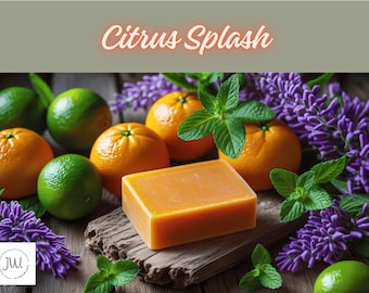 Custom Organic Citrus Splash Soap, Handmade Citrus Soap Bar, Personalized Skincare Gift, Natural Skincare