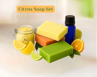 Handmade Organic Citrus Soap Bundle | Personalized Skincare Spa Gift | Natural Aromatherapy Skin-care Set