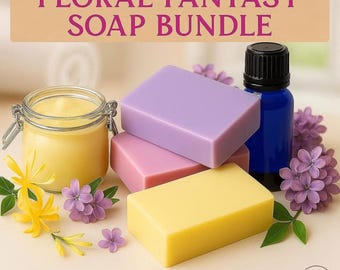 Handmade Organic Floral Soap Bundle | Personalized Skincare Spa Gift | Natural Aromatherapy Skin-care Set