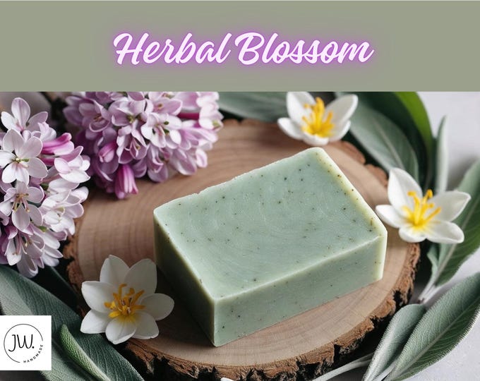 Featured listing image: Organic Herbal Blossom Soap, Personalized Soap, Organic Soap, Custom Scent Soap, Natural Skincare, Handmade Gift