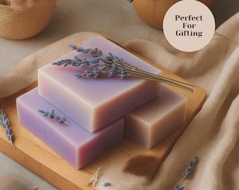 Organic Lavender Soap Bar Handmade Essential Oil Bath Product Self Care Gift Idea Romantic Mother’s Day Spa Relaxation Aromatherapy