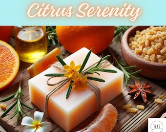 Citrus Serenity Personalized Organic Soap, Handmade Natural Soap Bar, Custom Gift, Organic Self-Care, Citrus Scent