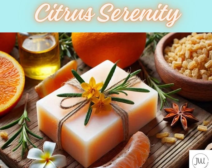 Featured listing image: Personalized Citrus Serenity Soap Bar: Citrus, Ylang-Ylang, Rosemary Scent