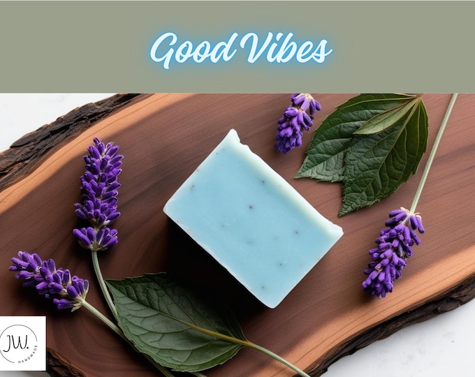 Featured listing image: Organic Good Vibes Soap, Personalized Soap, Organic Soap, Custom Scent Soap, Natural Skincare, Handmade Gift