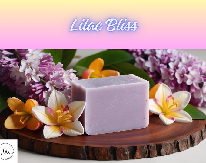 Featured listing image: Lilac Bliss Personalized Organic Soap, Natural Handmade Soap, Custom Scent Bar, Handmade Skincare, Unique Gift