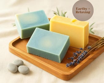 Good Vibes Grounding Soap – Cedarwood, Patchouli and Lavender Natural Soap for Calm, Stress Relief & Daily Self Care