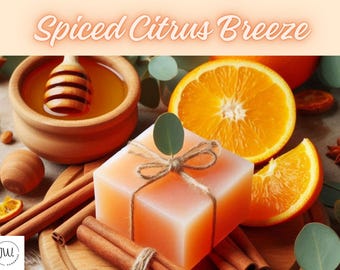 Personalized Spiced Citrus Breeze Organic Soap, Handmade Bath Soap, Custom Scented Soap, Gift For Her, Natural Soap