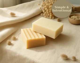 Organic Soap Bar Artisan Handmade Vanilla Scent Essential Oils Honey Oatmeal Gentle Exfoliating Natural Product Sensitive Skin Calming