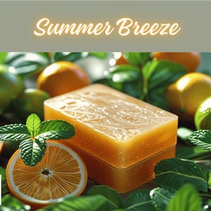 Organic Summer Breeze Soap, Personalized Scented Soap Bar, Organic Soap Bar, Custom Scent Soap Bar, Natural Skincare, Handmade Gift