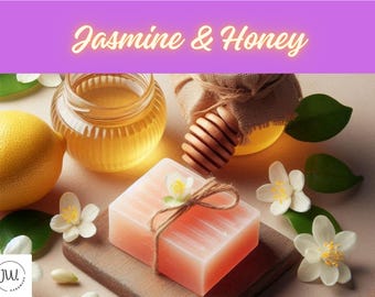 Personalized Jasmine and Honey Organic Soap, Custom Scented Soap, Natural Handmade Soap, Wellness Gift, Skincare Gift