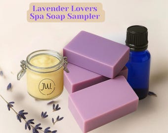 Handmade Organic Lavender Soap Bundle | Personalized Skincare Spa Gift | Natural Aromatherapy Skin-care Set
